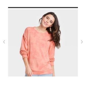 Knox Rose Orange tie dye long sleeve shirt